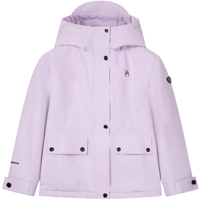 暇步士女童加厚加绒保暖连帽风衣