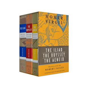 预售 英文原版 The Iliad Odyssey and Aeneid box set 荷马史诗三部曲 伊利亚特 奥德赛 埃涅伊德 3册盒装 企鹅经典毛边书收藏版