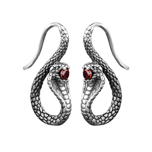 埃及复古蛇形纯银耳环女潮耳坠钉朋克个性耳饰高级感首饰品显瘦