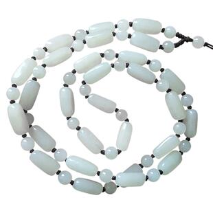 和田玉吊坠挂绳高档项链绳翡翠链子玉珠玉坠手工玉石挂件男士高端