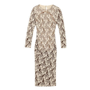 【SALE5折】蓝点·原创设计蕾丝立体绒花修身重磅改良新中式旗袍