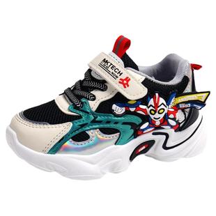 儿童运动鞋男童新款春秋季二棉鞋网面透气实心底小学生中小童童鞋