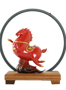红色马摆件招财工艺品桌装饰新居