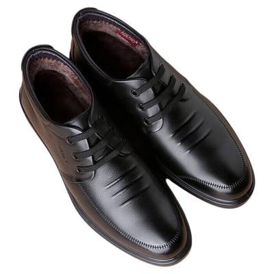 奥康 男鞋2025冬季新款真皮休闲鞋男士高帮皮鞋加绒保暖爸爸棉鞋L