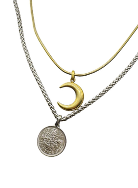 月亮与六便士双层叠戴毛衣链