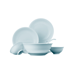 景德镇官方陶瓷影青餐具套装家用新款饭碗盘子碟送礼高档礼盒装