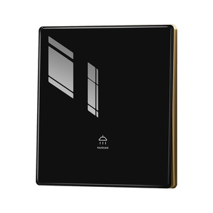 国际电工钢化玻璃黑色开关插座面板家用一开双控五孔86型全屋套餐