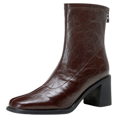 达芙妮粗跟2025冬高跟短靴瘦瘦靴