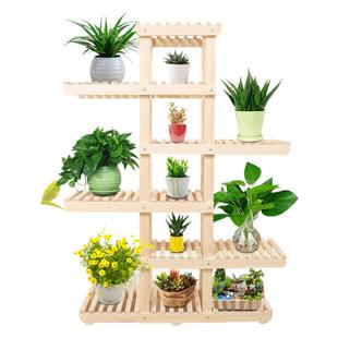 花架实木落地式阳台多层绿萝花架阳台盆栽置物架客厅植物木质架子