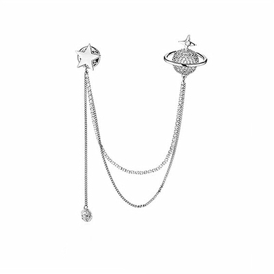 INS复古链条流苏星球奢华风胸针