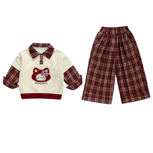 女童套装春秋季2026新款超好看儿童衣服女宝宝春装洋气卫衣两件套