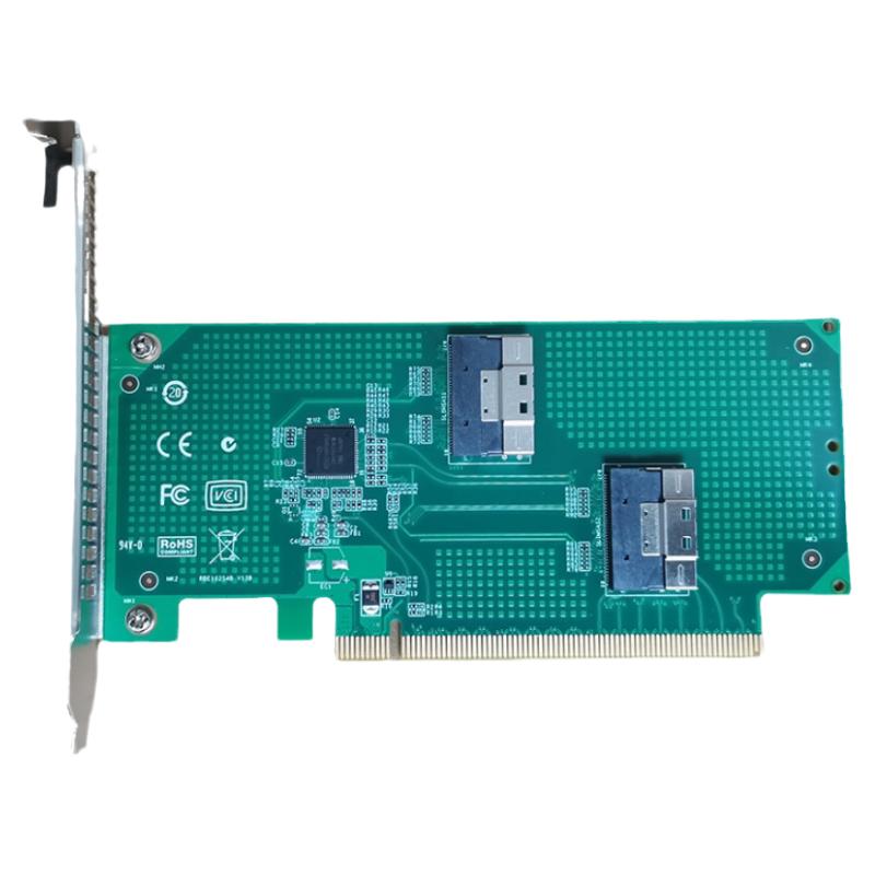 独立显卡U.2延长转接扩展PCIe4.0 x16转SlimSAS 8654 半高转接卡