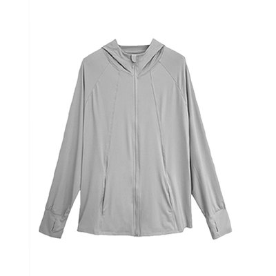 大码宽松连帽防晒衣女