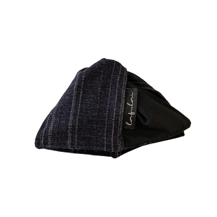 韩国东大门新款藏青牛仔布艺三角抓夹女气质后脑勺鲨鱼夹发卡头饰