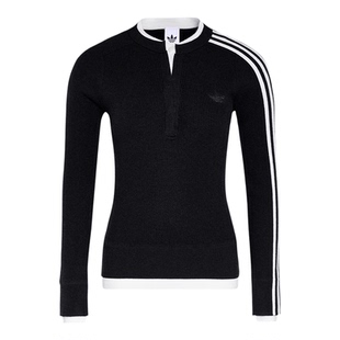 Adidas/阿迪达斯正品三叶草女士休闲亲肤修身圆领针织衫KS5333