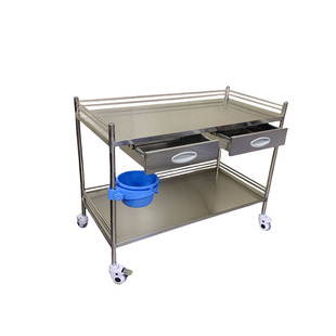 加厚不锈钢器械台双抽器械车手术车治疗车换药车美容仪器车手推车