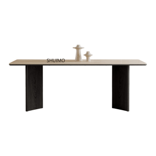 德利丰岩板洞石法式餐桌家用小户型轻奢奶油椭圆长方形餐桌子客厅