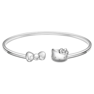 潮色绘xHelloKitty儿童女孩手镯女童S925纯银6-12岁手链生日礼物