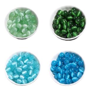 精选绿蓝猫眼散珠子手链半成品DIY饰品配件手工编织串珠手串彩色