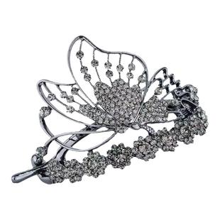 一字扭扭夹新款头发夹子一字扣发夹高级感合金蝴蝶盘发夹水钻发饰