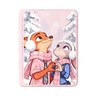 适用ipad11朱迪尼克保护套ipadpro疯狂动物城2平板壳ipadair7带笔槽ipadmini6情侣10第9代2021年8旋转壳mini5