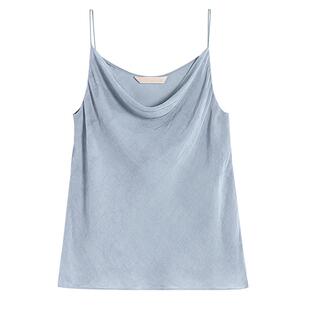 EXCEPTION例外女装春夏款桑蚕丝冷染工艺斜裁设计宽松背心吊带女
