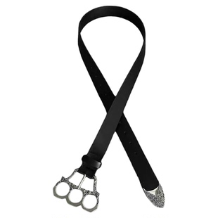 DFDG雕花指虎百搭中古街头拳套扣头皮带小众设计金属质感腰带