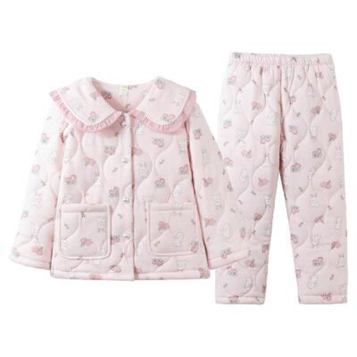 棉加厚家居服夹棉卡通甜美秋冬季