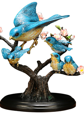 上善若水 《喜上枝头》铜摆件 喜鹊小鸟桌面工艺品结婚礼物A0048