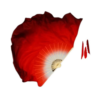 万疆舞蹈扇子仿真丝演出双面深红渐变跳舞广场舞胶州秧歌古典舞扇