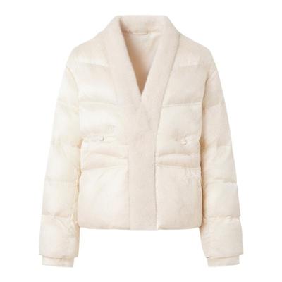 秋水伊人新中式缎面轻薄羽绒服2025年冬装新款女装轻奢国风短外套