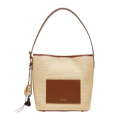 思加图海岛假日小水桶百搭草编包