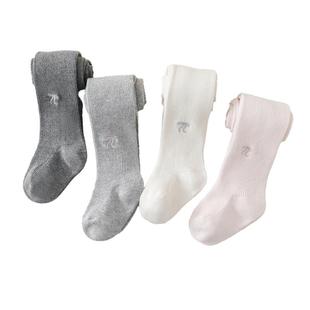 女童连裤袜春秋薄款纯棉宝宝打底袜白色裤袜外穿配裙子儿童打底裤