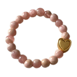 OkFineyard纯银爱心戒指女天然红纹石黑曜石串珠小众设计情侣对戒