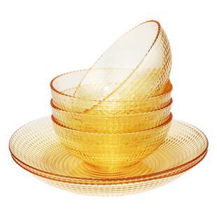 revere波点碗玻璃碗家用高颜值米饭碗泡面汤碗面碗餐具六件套