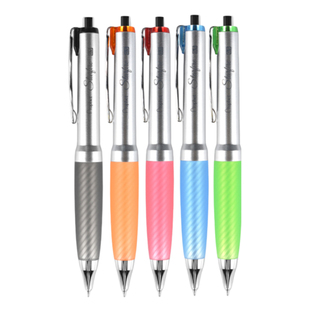 鸭先知软握硅胶CS笔头按动中性笔0.5mm进口油墨耐摔大容量黑笔红墨蓝芯水笔老师批改学生刷题办公签字兜兜笔