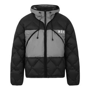 MEDM 鸭绒冬季拼接绗缝连帽羽绒服男美式街头嘻哈休闲保暖外套潮