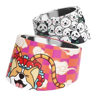 休普狗碗猫碗狗盆狗狗食盆宠物不锈钢饭盆猫咪用品保护颈椎斜口碗