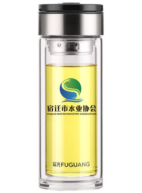 富光双层玻璃杯定制logo