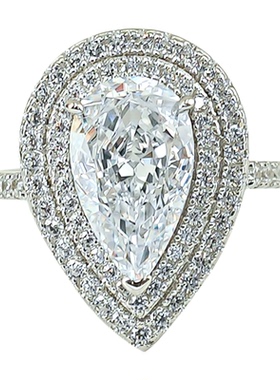 3克拉满钻密镶嵌925银戒指