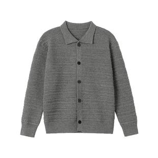 XAKA美式复古翻领开衫重磅毛衣冬季慵懒高级感休闲百搭针织衫上衣