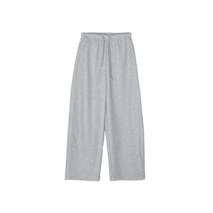 体感巨好！~云朵柔灰色糯米裤女秋冬新小个子加绒保暖阔腿休闲裤