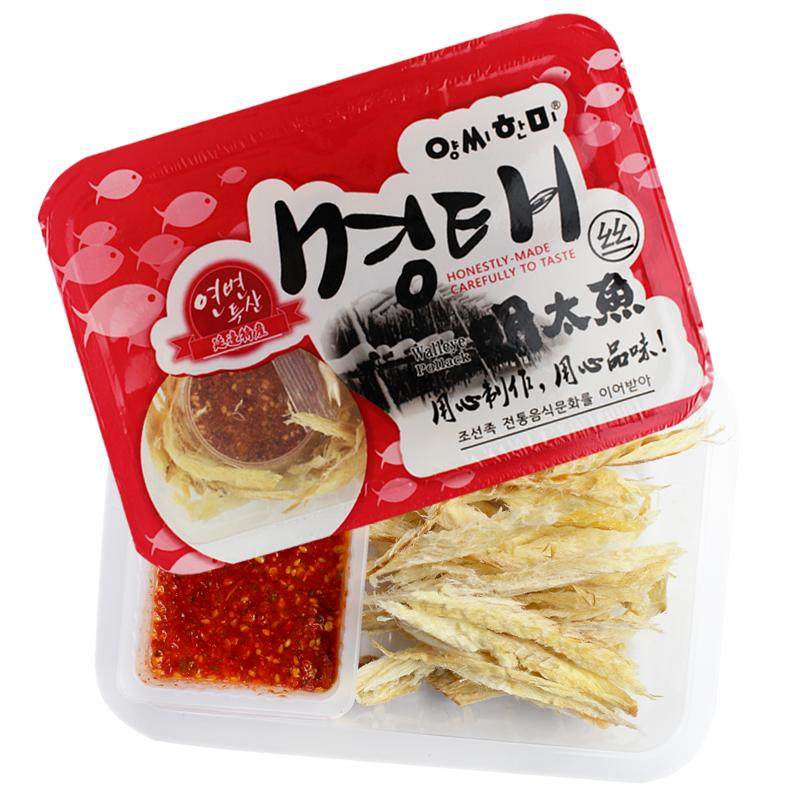 包邮颜氏韩味明太鱼丝盒装朝鲜族特色追剧小零食干延吉特产下酒菜