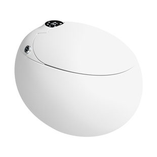 蛋形马桶麒麟冲刷一级水效脚踢臀洗无水压限制坐便器 无需插电