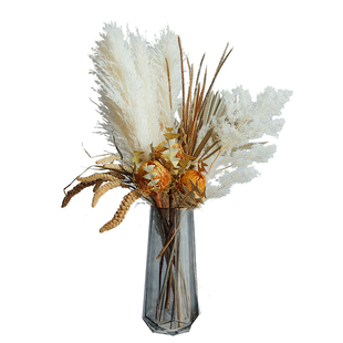 轻奢华进口干花花束高端天然芦苇蓬莱松样板房摆件橱窗布置班克木
