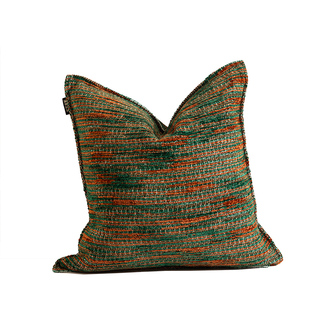 渡家品质设计师款搭配黑色沙发绿色系列高级感客厅抱枕组合