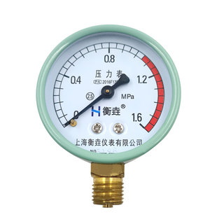 Y60压力表水压自来水消防4分地暖水泵打压分水器家用空压机气压表