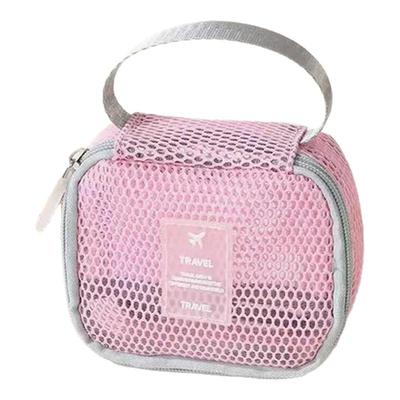 化妆收纳包网纱透气带提手