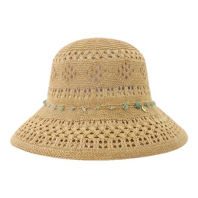 ELLE镂空防晒草帽女2026新款夏季海边沙滩田园风薄款遮阳渔夫帽子