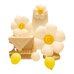 ins小雏菊花朵太阳花气球宝宝生日装饰品岁场景布置野餐拍照道具